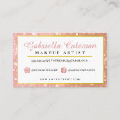 Carte De Visite Maquillage Brow Eyelash Parties scintillant rose (Dos)