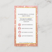 Carte De Visite Maquillage Brow Eyelash Parties scintillant rose (Dos)