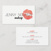 Carte De Visite maquillage calligraphie moderne lèvres artiste par (Devant / Derrière)