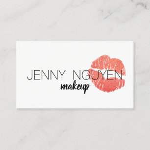 Carte De Visite maquillage calligraphie moderne lèvres artiste par