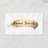 Carte De Visite Maquillage & cheveux or élégant et moderne (Devant)