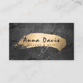 Carte De Visite Maquillage & cheveux or élégant et moderne (Devant)