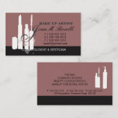 Carte De Visite Maquillage chic Artiste Cosmetologue MUA (Devant / Derrière)