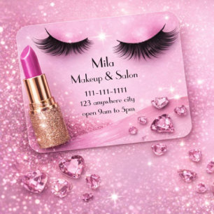 carte de visite maquillage cils roses
