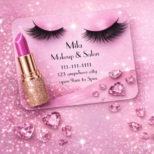 carte de visite maquillage cils roses