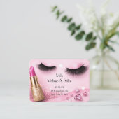 carte de visite maquillage cils roses (Debout devant)