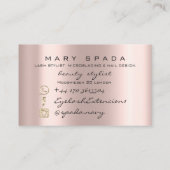 Carte De Visite Maquillage clous Manucure Rose Gold Spark Confetti (Dos)