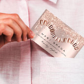 Carte De Visite Maquillage clous Manucure Rose Gold Spark Confetti
