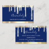 Carte De Visite Maquillage coiffeur Artiste Marine Gold 3D Drives (Devant / Derrière)