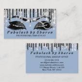 Carte De Visite Maquillage coiffeur Eyelash Argent Smover Blue Gre (Devant / Derrière)