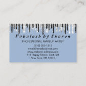 Carte De Visite Maquillage coiffeur Eyelash Argent Smover Blue Gre (Dos)