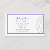 Carte De Visite Maquillage/coiffure couleur violet moderne et tend (Dos)