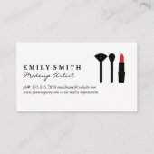 Carte De Visite Maquillage compact et brosse | Étincelle violette (Dos)