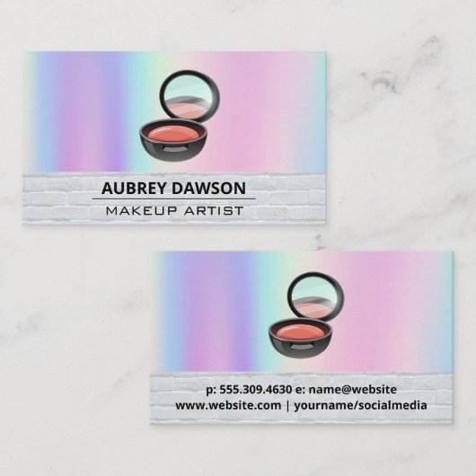 Carte De Visite Maquillage compact | Rainbow Blend (Devant / Derrière)