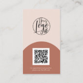 Carte De Visite Maquillage d'arc moderne boho photo qr code logo (Dos)