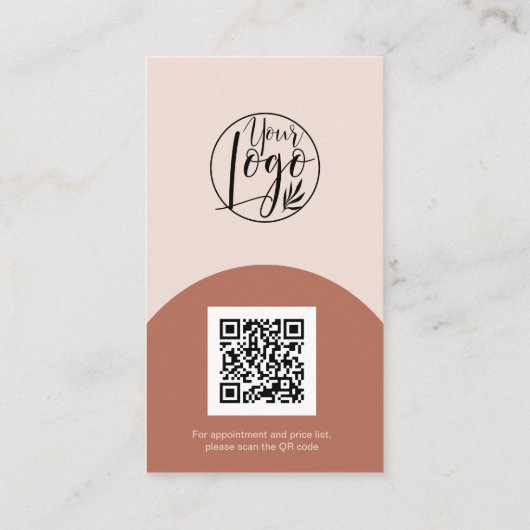Carte De Visite Maquillage d'arc moderne boho photo qr code logo (Dos)