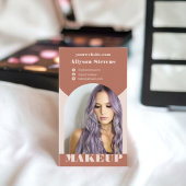 Carte De Visite Maquillage d'arc moderne boho photo qr code logo