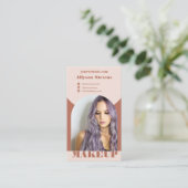 Carte De Visite Maquillage d'arc moderne boho photo qr code logo (Debout devant)