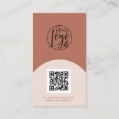 Carte De Visite Maquillage d'arc moderne boho photo qr code logo (Dos)