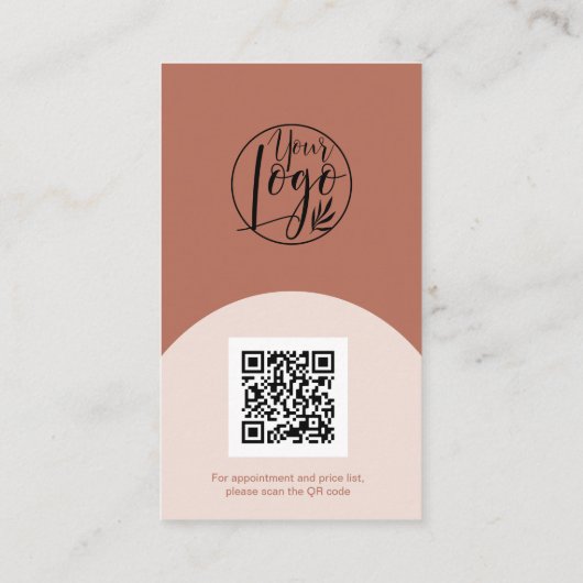 Carte De Visite Maquillage d'arc moderne boho photo qr code logo (Dos)