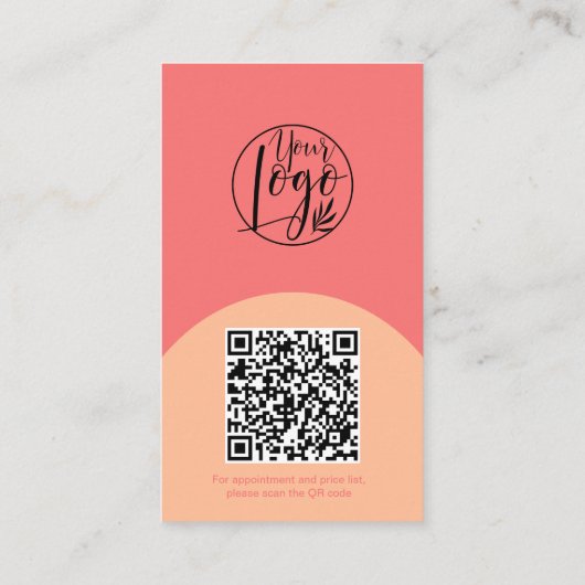 Carte De Visite Maquillage d'arc moderne pêche photo qr code logo (Dos)