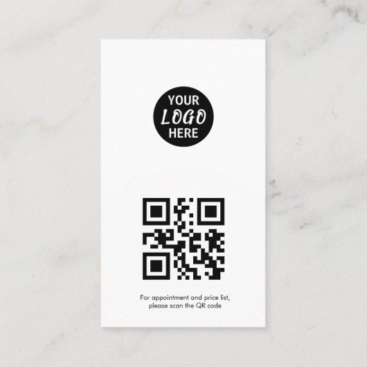 Carte De Visite Maquillage d'arc moderne photo qr code logo (Dos)