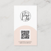 Carte De Visite Maquillage d'arc moderne rose photo qr code logo (Dos)