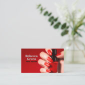 Carte De Visite Maquillage de beauté moderne manucure ongles salon (Debout devant)