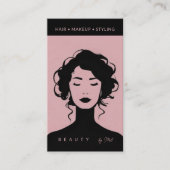 Carte De Visite Maquillage de beauté moderne ongles de cheveux ble (Devant)