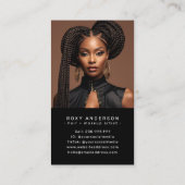 Carte De Visite Maquillage de cheveux Artiste moderne noir QR Code (Dos)