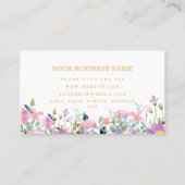 Carte De Visite Maquillage de cheveux d'artiste de beauté florale (Dos)