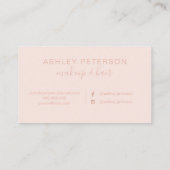 Carte De Visite Maquillage de cheveux de typographie de traçage (Dos)