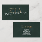 Carte De Visite Maquillage de cheveux écossais vert (Devant / Derrière)