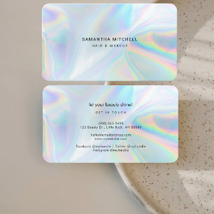 Carte De Visite Maquillage de cheveux holographique minimaliste él