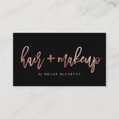 Carte De Visite Maquillage de cheveux moderne Artiste Script Nomin (Devant)