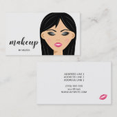 Carte De Visite Maquillage de cheveux noirs fille Maquillage de gr (Devant / Derrière)