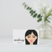 Carte De Visite Maquillage de cheveux noirs fille Maquillage de gr (Debout devant)