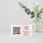 Carte De Visite Maquillage de cheveux rose brosse photo qr code lo (Debout devant)