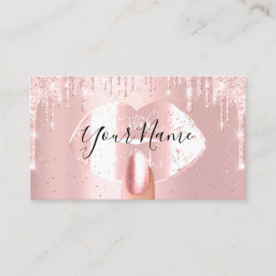 Carte De Visite Maquillage de clous Déchets Roses Lèvres de bais