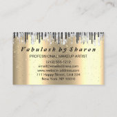 Carte De Visite Maquillage de coiffeur Eyelash ciseaux or Gris Dri (Dos)