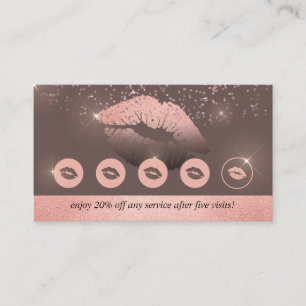 Carte De Visite Maquillage de coups de poing roses marron fidélité