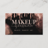 Carte De Visite Maquillage De Glam À Parties scintillant D'Or Par (Devant)