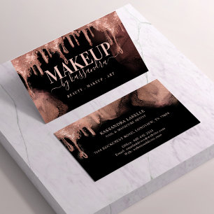 Carte De Visite Maquillage De Glam À Parties scintillant D'Or Par