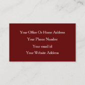 Carte De Visite Maquillage de l'artiste Bourgogne Maroon Rouge Cou (Dos)