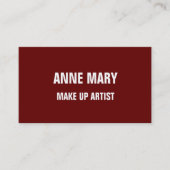 Carte De Visite Maquillage de l'artiste Bourgogne Maroon Rouge Cou (Devant)
