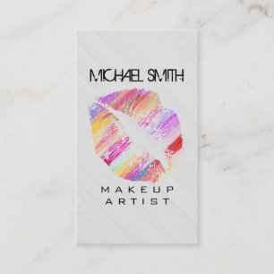Carte De Visite Maquillage de lèvres élégant Artiste Bois Look #18