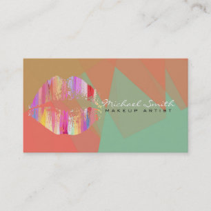 Carte De Visite Maquillage de lèvres élégant Artiste Mosaïque mode