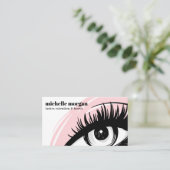 Carte De Visite Maquillage de l'oeil rose Eyelash Brows profession (Debout devant)