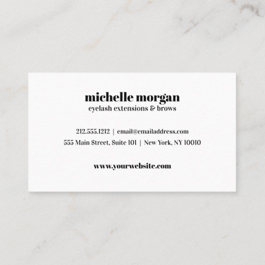 Carte De Visite Maquillage de l'oeil rose Eyelash Brows profession (Dos)