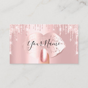 Carte De Visite Maquillage de manucure à ongles Déchets de Rose de
